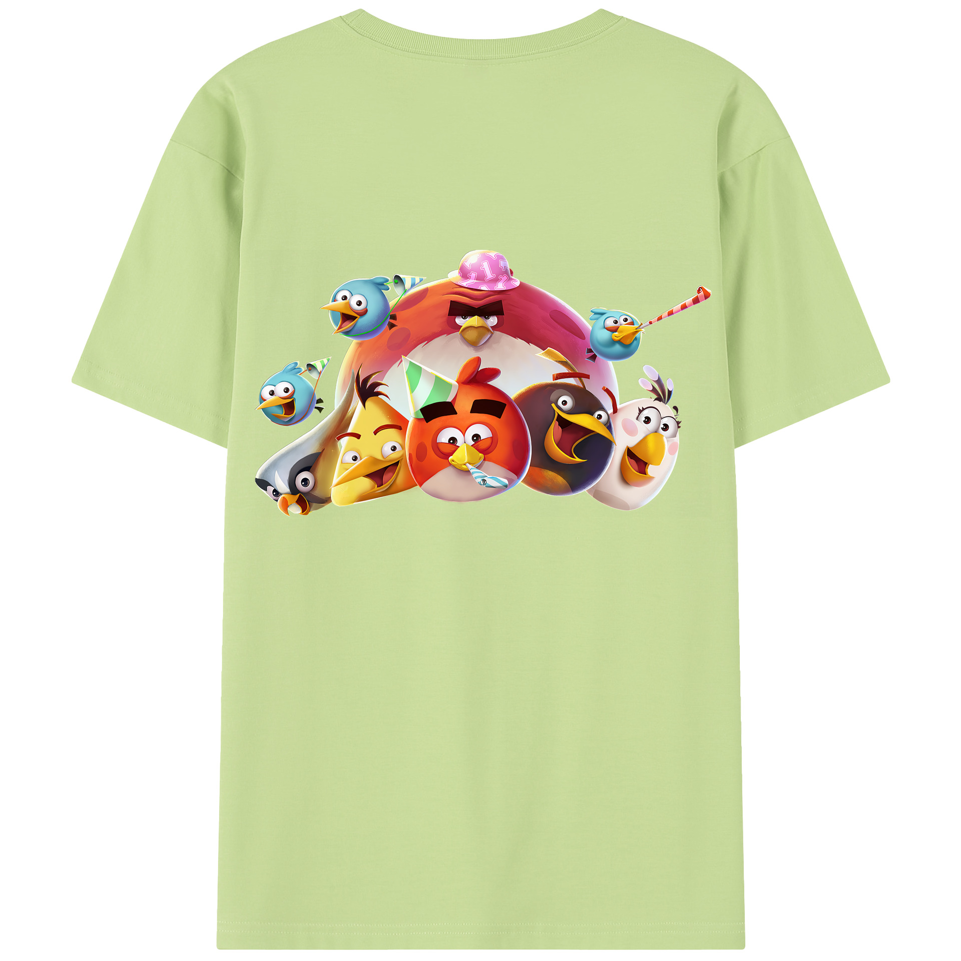 （画像用） Angry Birds アングリーバード 綿100％半袖Tシャツ（背面プリント）